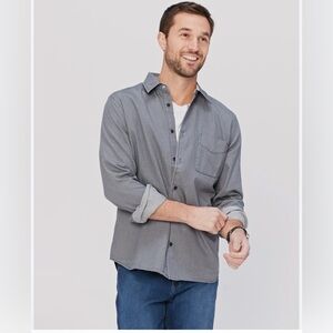 Agave Denim men’s shirt Sendai grey chambray long sleeve size Medium